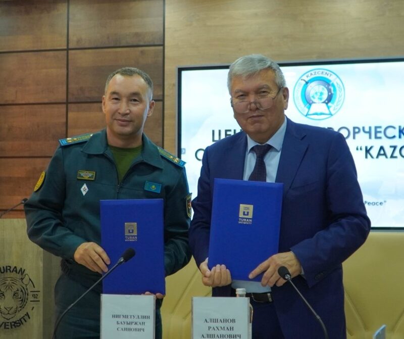 A memorandum of understanding was signed between Turan University and the Peace Operations Center
