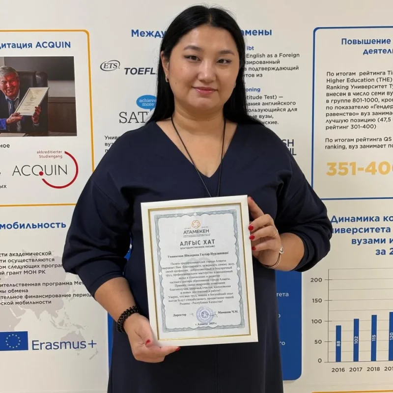 Кәсібилік пен адалдықтың мойындалуы: Шидерина Гаухар Нұрланқызы Алматы қаласы Кәсіпкерлер палатасының алғысына ие болды